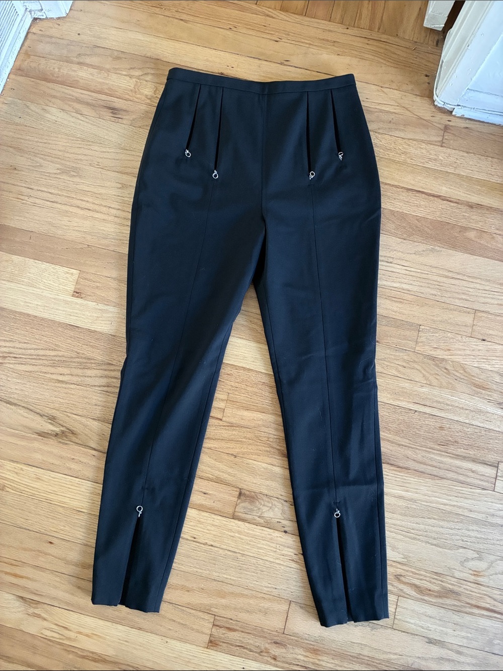 Alexander wang Women's Black Tailored Slim Pants zipper details size P